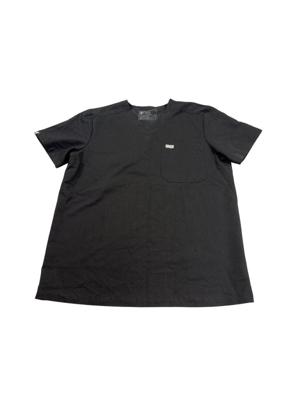 Figs Unisex Black Technical Collection Scrub Top Size M With Pocket (U1025)